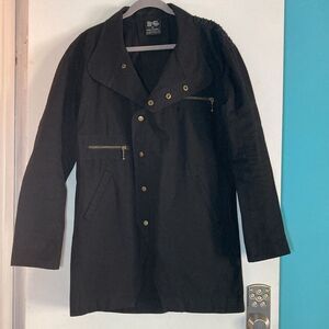 S & G Sequoia and Gita Black Cotton Snap Front Jacket Marked S Fits M